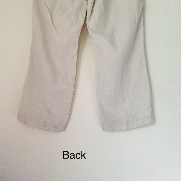 Old Navy Loose 100% Linen Pants Mens 38x30 Beige Straight Flat Front Beach Y2K - Picture 6 of 11